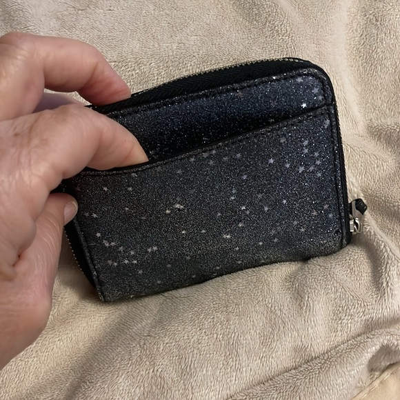 NWT Coach Small Zip Around Wallet with Star Glitter‎ Midnight Blue Money Wedding - Picture 6 of 16